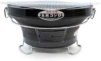 Amazon.co.jp: 太成コンロ バーベキューコンロ「能登」丸型 大 黒地